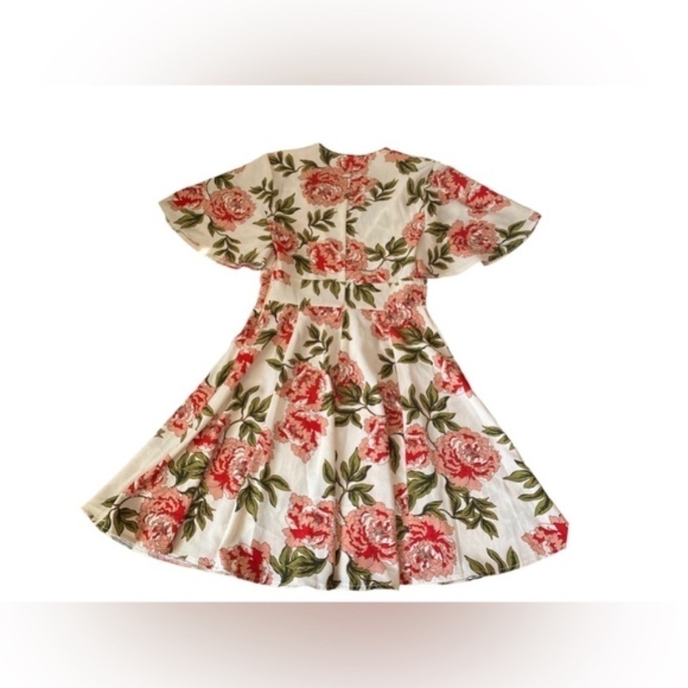 Show me Your MuMi A Line Floral Midi V Neck Dress - Picture 4 of 5